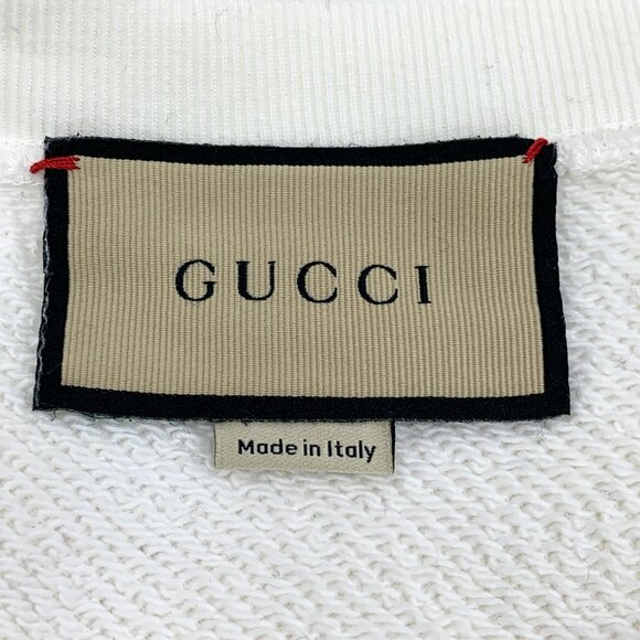 Gucci Off-White Banana Cat Graphic Sweatshirt Round Neck Long-Sleeve Cotton Size - Picture 3 of 7